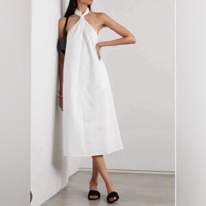 Anine Bing White Halter Midi Dress